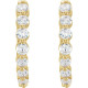 14 Karat Yellow Gold 0.75 Carat Natural Diamond Hoop Earrings