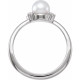 Platinum Cultured White Akoya Pearl and .07 Carat Natural Diamond Ring