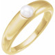 Yellow Gold Ring 14 Karat Cultured Akoya Pearl Dome Ring