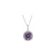 Amethyst Necklace in 14 Karat White Gold Amethyst and 0.33 Carat Diamond 18 inch Necklace