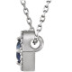 Sterling Silver Blue Sapphire and .05 Carat Diamond 16 inch Necklace