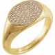 Yellow Gold Ring 14 Karat 0.25 Carat Diamond Pave Ring Size 3