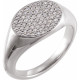 White Gold Ring 14 Karat 0.25 Carat Diamond Pave Ring Size 4