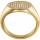 Yellow Gold Ring 14 Karat 0.25 Carat Diamond Pave Ring Size 4