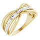 14 Karat Yellow Gold 1 0.16 Carat Diamond Negative Space Ring