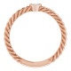 14 Karat Rose Gold 0.16 Carat Diamond Bezel Set Rope Ring