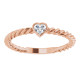 14 Karat Rose Gold 0.16 Carat Diamond Bezel Set Rope Ring