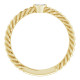 14 Karat Yellow Gold 0.16 Carat Diamond Bezel Set Rope Ring