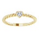 14 Karat Yellow Gold 0.16 Carat Diamond Bezel Set Rope Ring