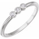 Sterling Silver .06 Carat Rose Cut Natural Diamond Stackable Ring