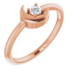 14 Karat Rose Gold 0.10 Carat Natural Diamond Celestial Ring