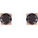 14 Karat Rose Gold 0.16 Carat Natural Black Diamond Stud Earring with Friction Post