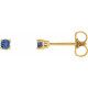 14 Karat Yellow Gold 2.5mm Round Blue Tanzanite Earrings