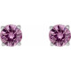 14 Karat White Gold 2.5mm Round Pink Blue Sapphire Earrings