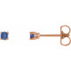 14 Karat Rose Gold 2.5mm Round Tanzanite Earrings