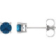 Shop 14 Karat White Gold 4mm Round London Blue Topaz Earrings