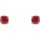 14 Karat Yellow Gold 2.5 mm Lab Grown Ruby Stud Earrings with Friction Post