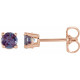 14 Karat Rose Gold 2.5 mm Round Grown Alexandrite Earrings