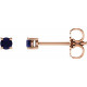14 Karat Rose Gold 2.5 mm Lab Grown Blue Sapphire Stud Earrings with Friction Post