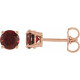 14 Karat Rose Gold 5 mm Mozambique Garnet Stud Earrings with FriCaration Post