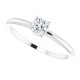 White Gold Ring 14 Karat 4 mm Round Cut Natural White Sapphire Ring