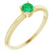 Yellow Gold Ring 14 Karat 4 mm Lab Grown Emerald Gemstone Ring