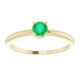 Yellow Gold Ring 14 Karat 4 mm Lab Grown Emerald Gemstone Ring