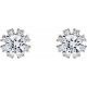 Sterling Silver 2 Carat Natural Diamond Earrings