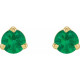 14 Karat Yellow Gold 3 mm Natural Emerald Earrings