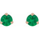 14 Karat Rose Gold 3 mm Natural Emerald Earrings