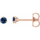 14 Karat Rose Gold 3 mm Natural Blue Sapphire Earrings