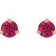 14 Karat Rose Gold 3 mm Natural Ruby Earrings