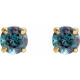 14 Karat Yellow Gold Lab Grown Alexandrite Earrings