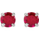 14 Karat White Gold Lab Grown Ruby Earrings