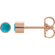 14 Karat Rose Gold Turquoise Bezel Set Earrings