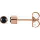14 Karat Rose Gold Natural Black Onyx Bezel Set Earrings