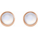 14 Karat Rose Gold Natural White Moonstone Bezel Set Earrings