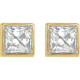 14 Karat Yellow Gold 0.50 Carat Natural Diamond Bezel Set Earrings