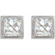 14 Karat White Gold 0.60 Carat Natural Diamond Bezel Set Earrings