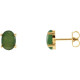 14 Karat Yellow Gold Natural Nephrite Jade Earrings