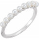 White Gold Ring 14 Karat Freshwater Cultured Pearl Stackable Ring
