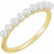 Yellow Gold Ring 14 Karat Freshwater Cultured Pearl Stackable Ring