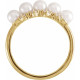 Yellow Gold Ring 14 Karat Cultured White Akoya Pearl and 0.15 Carat Natural Diamond Stackable Ring