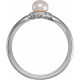 14 Karat White Gold 6-6.5 mm Cultured White Freshwater Pearl Ring