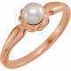 14 Karat Rose Gold 5-5.5 mm Cultured White Freshwater Pearl Ring