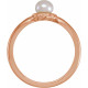 14 Karat Rose Gold 5-5.5 mm Cultured White Freshwater Pearl Ring