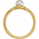 14 Karat Yellow Gold 6-6.5 mm Cultured White Freshwater Pearl Ring