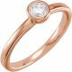 Rose Gold 14 Karat 0.50 Carat Lab Grown Diamond Bezel Set Ring