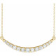 14 Karat Yellow Gold 0.75 Carat Lab Grown Diamond French-Set Bar 18 inch Necklace