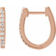 14 Karat Rose Gold 0.20 Carat Natural Diamond Hoop Earrings